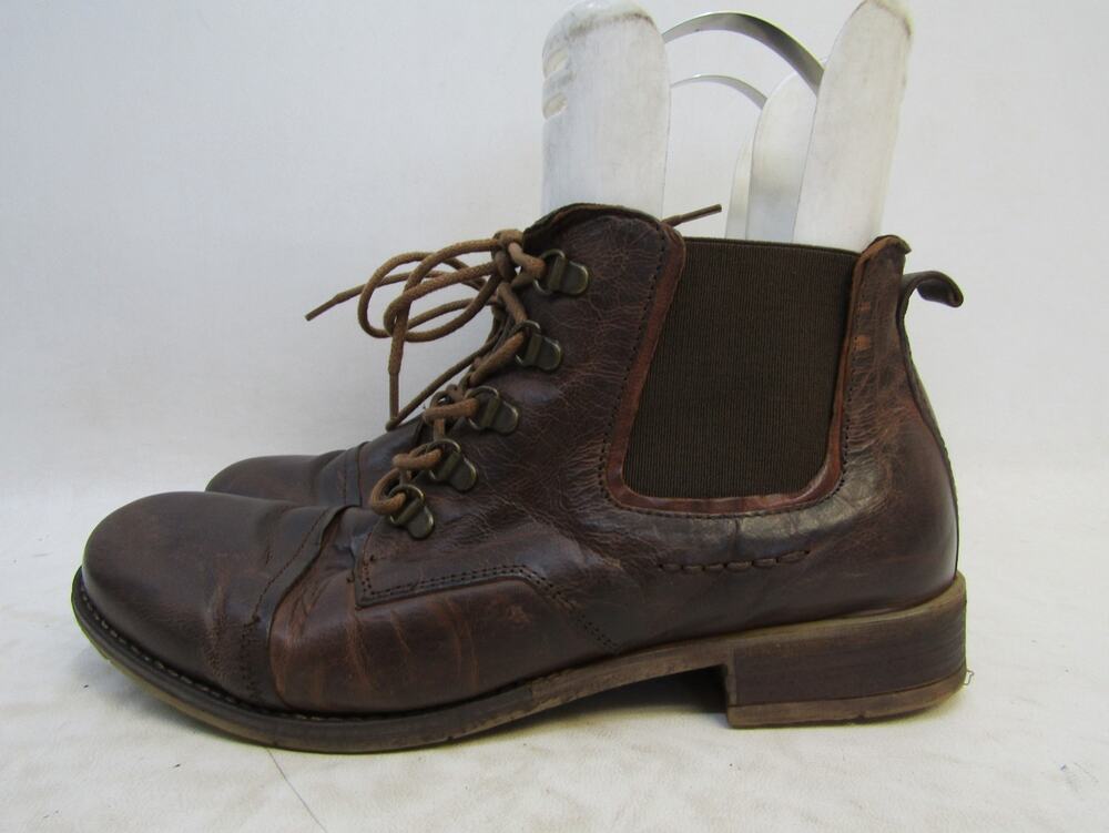 Josef Seibel Womens Size 40 EUR Brown Leather Lace Up Ankle Boots Booties